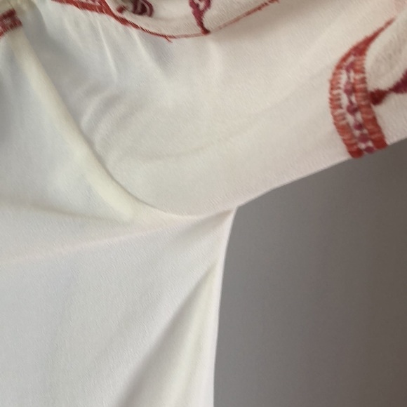 Anthropologie’s Willow & Clay Long Sleeve Blouse Embroidery Size M Bow Tie Top - Picture 11 of 11